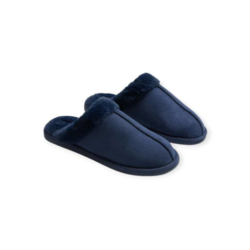 Picture of SLIPPERS - NAVY BLUE FUR